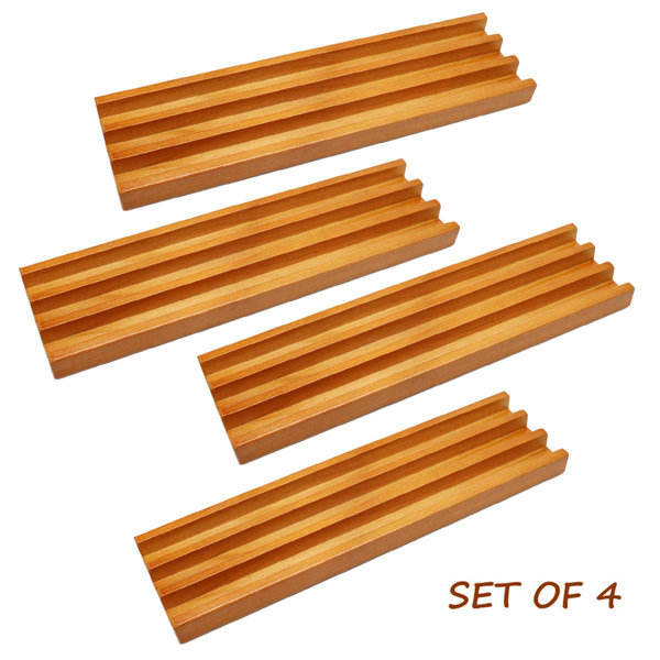 PEDIA Wooden Domino Racks Trays Holders Organizer(Set Of 4) Premium